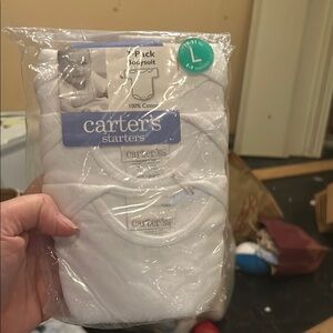 Nip Sz large 3 pack Carter's Starters White Bodysuit Pack